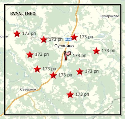 Карта осадков сусанино