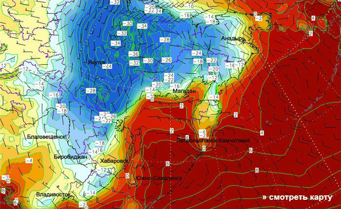 Карта погоды дальнего востока в реальном времени