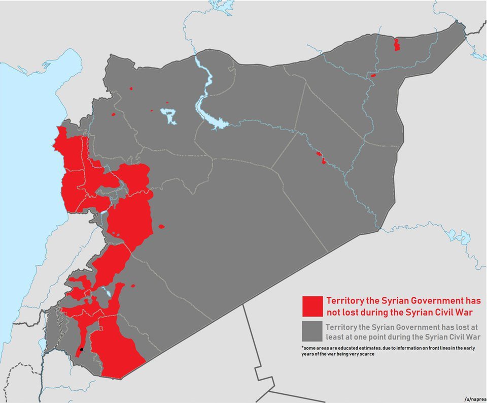 Карта подконтрольных территорий в сирии