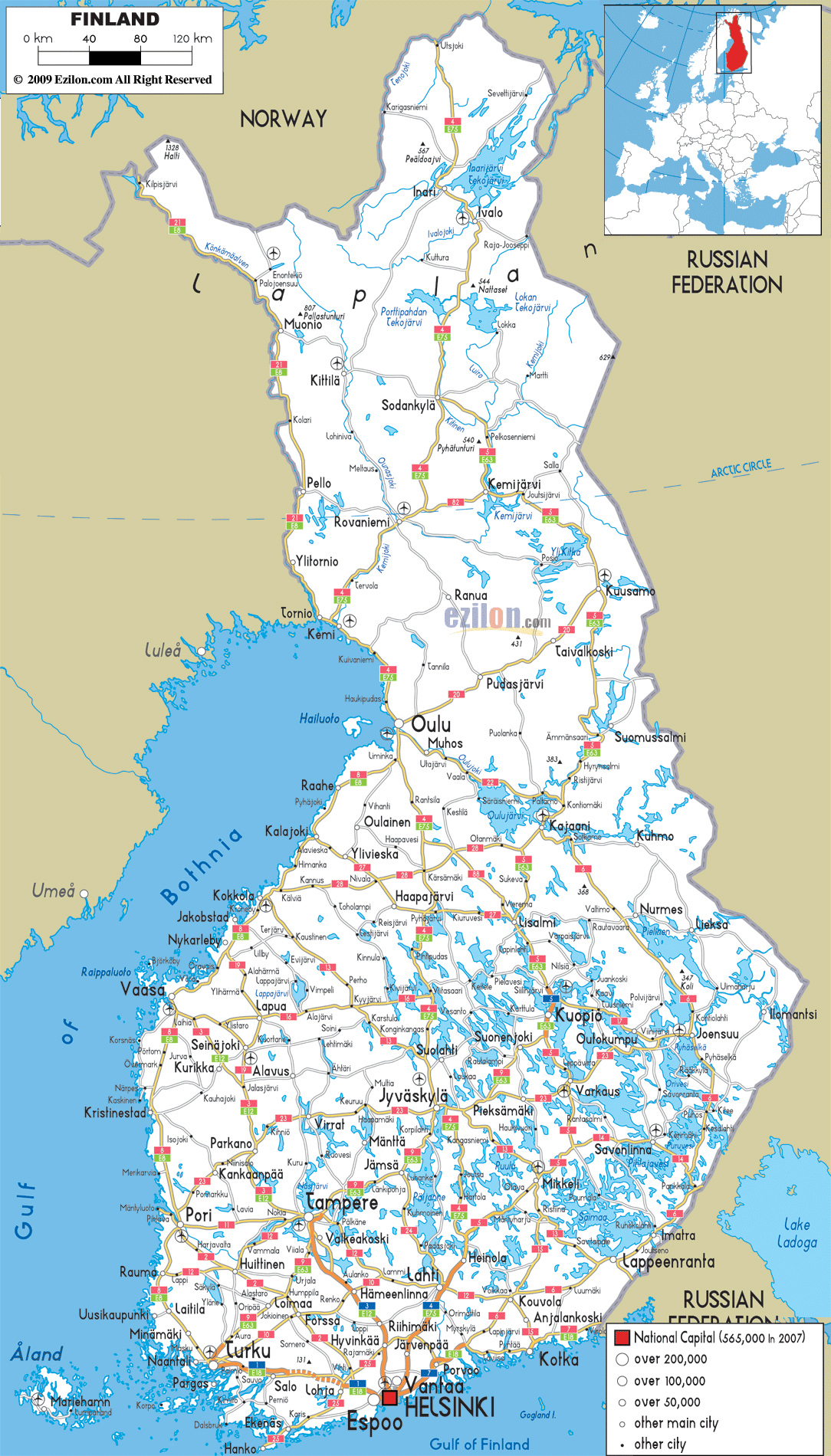 карта финляндия достопримечательности