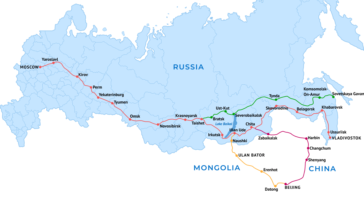 Карта транссиба со всеми станциями