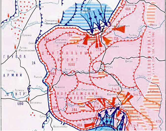 Карта курской дуги 1943 года